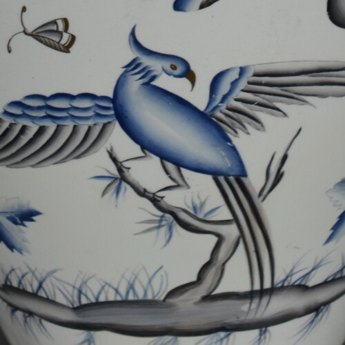 Andloviz, Società Ceramica Italiana di Laveno, Vaso con decorazioni floreali e musicanti neosettecenteschi