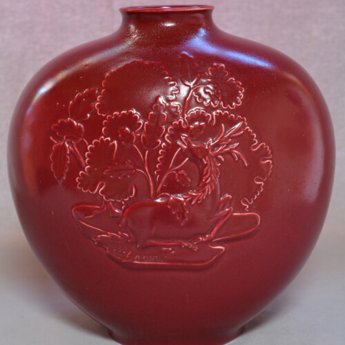 Gariboldi, Società Ceramica Richard-Ginori, Vaso portafiori: Cervo nel bosco