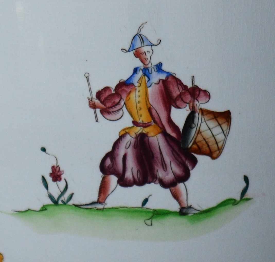 Andloviz, Società Ceramica Italiana di Laveno, Vaso Monza 48, decoro Figure Vecchio Milano
