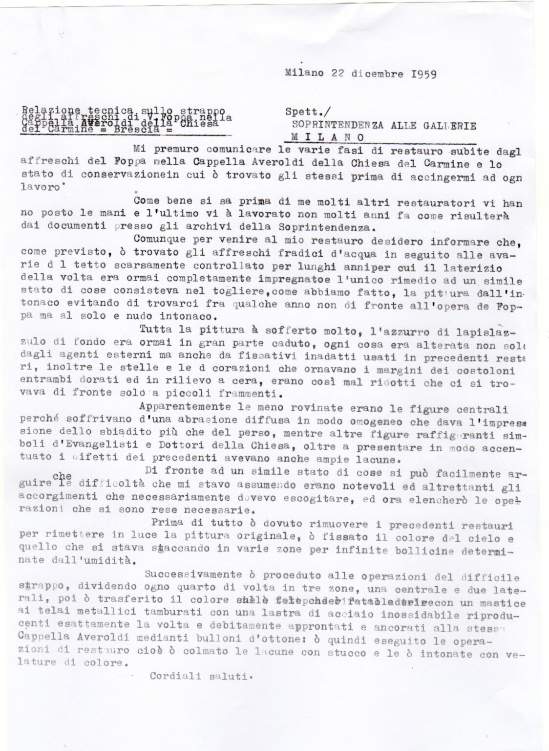 Santa Maria del Carmine, Brescia – Documento