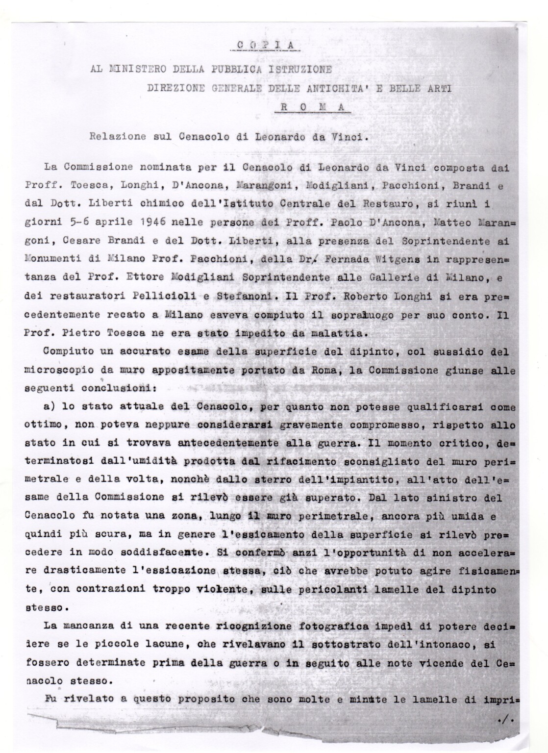Relazione Ultima Cena, Leonardo: Commissione per il Cenacolo