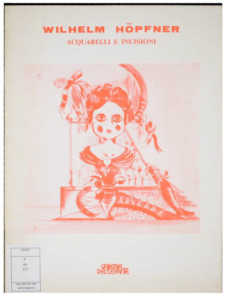 Wilhelm Höpfner. Acquarelli e incisioni, 1980